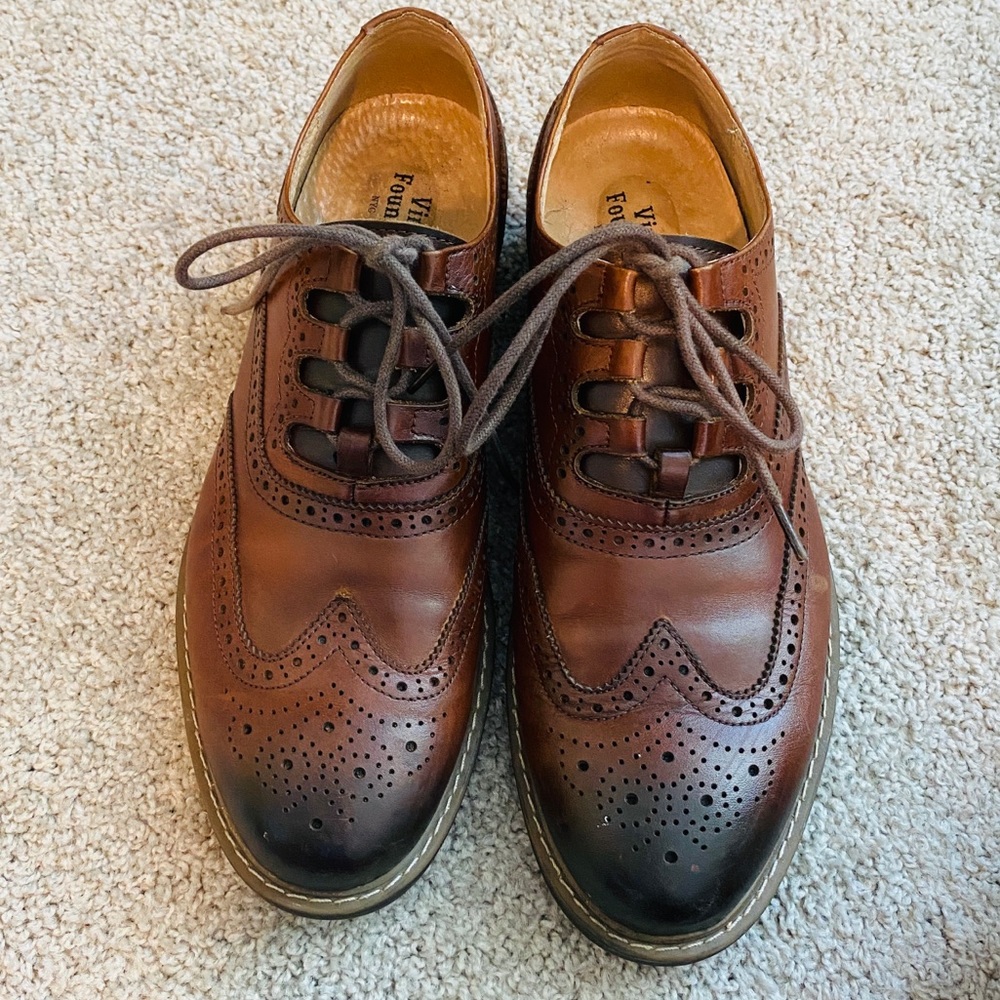 Ombre Brown Vintage Foundry Co Brogue Oxford Lace-up Shoes Size 8.5